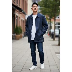 Banks Journal Navy Chore Coat Jacket Men’s Minimalist Workwear Button Front L